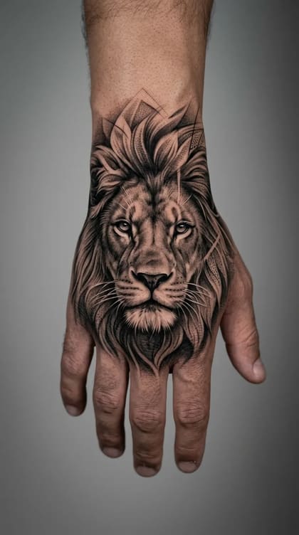 Tattoo Quero fazer um leão realista aqui na minha mão Estilo Livre feita em São Paulo por Robson Torres